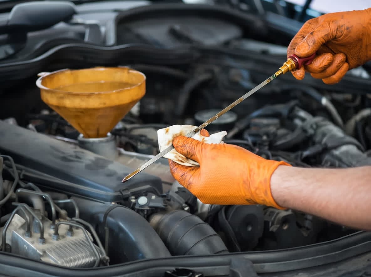 Revisión del nivel de aceite en la puesta a punto de un coche en Oleiros